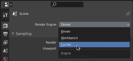 Change Render Engine to Cycles