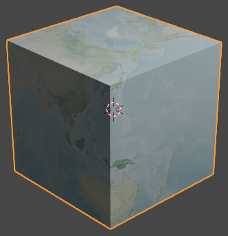 Default cube with Earth texture