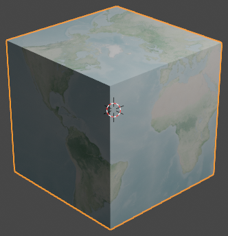 Default cube with Earth texture