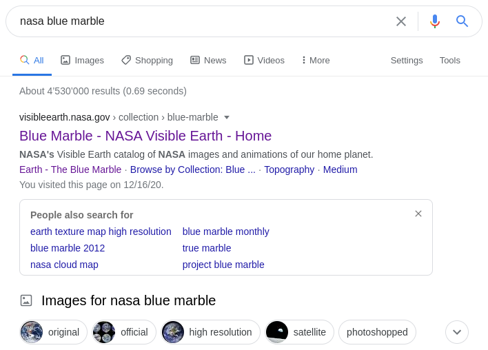 Google "nasa blue marble"