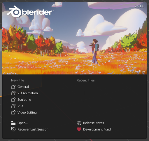 Open Blender 2.91.0